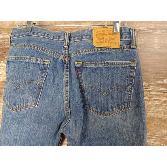 Levis 505 Jeans 32x32 Blue Original Fit Denim Single Button and Zipper WPL 423 - Picture 10 of 14